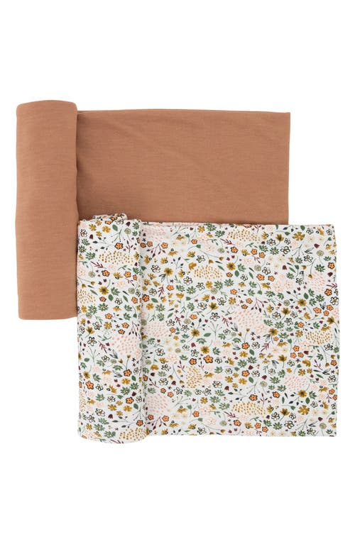 little unicorn 2-Pack Knit Swaddle in Pressed Petals at Nordstrom