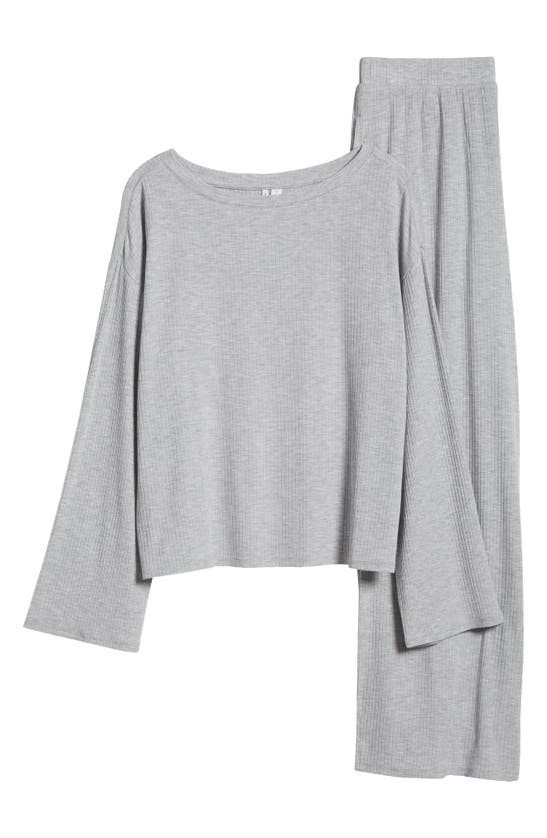 Shop Nordstrom Moonlight Eco Long Sleeve Pajamas In Grey Heather