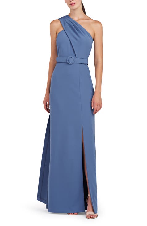 Bowie One-Shoulder Belted Gown