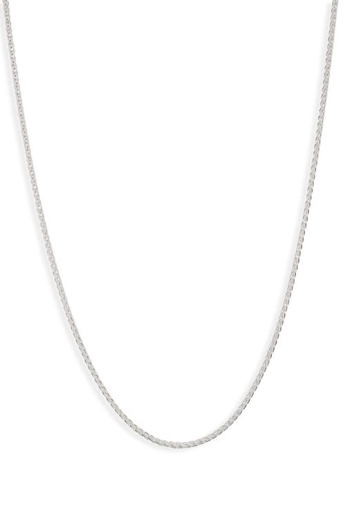 Argento Vivo Sterling Silver Wheat Chain Necklace In Metallic