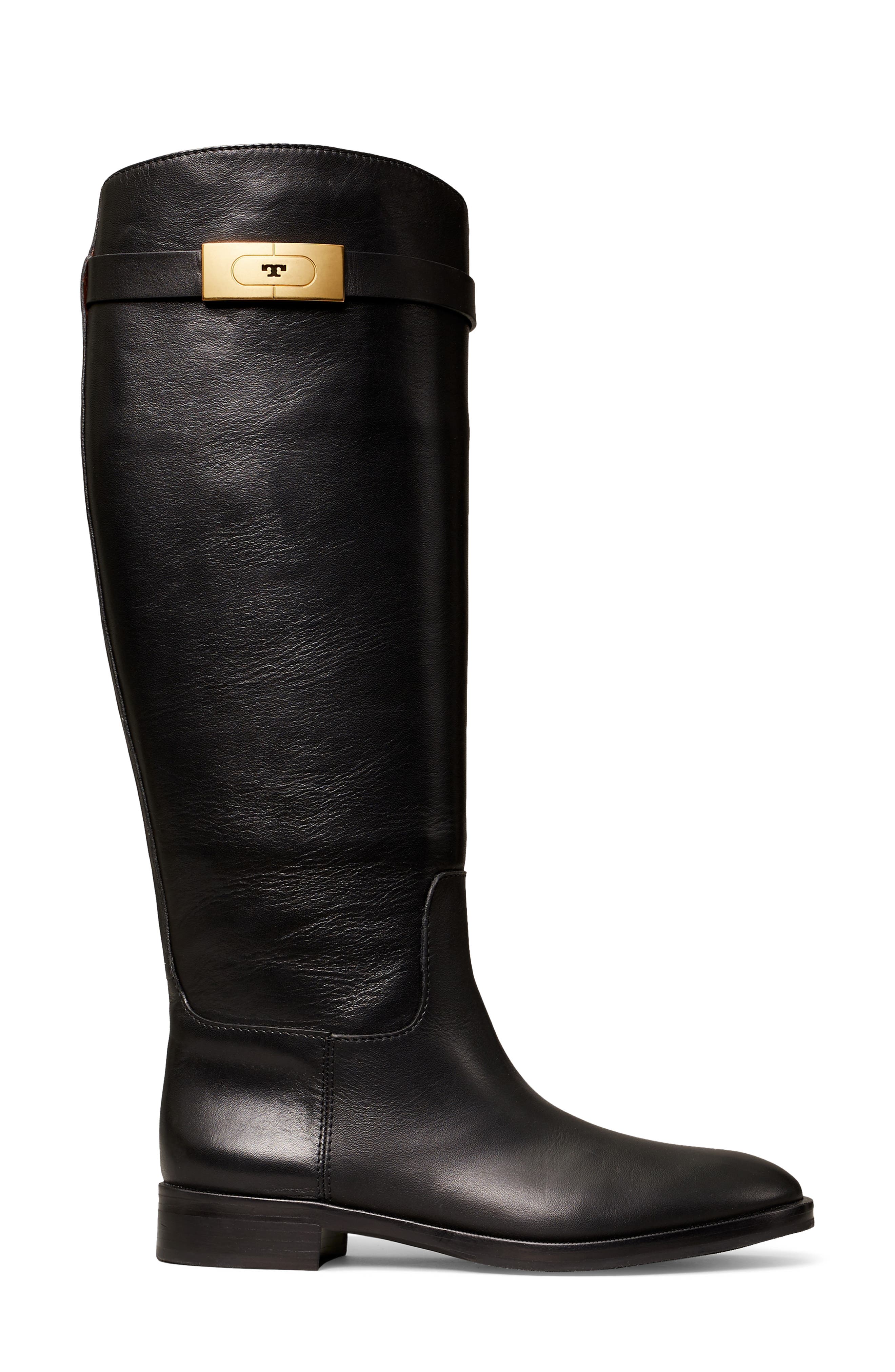 tory burch black riding boot