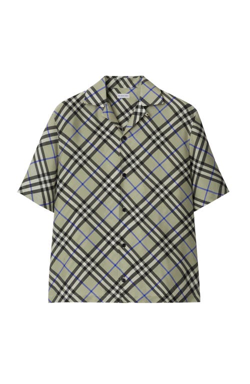 BURBERRY BURBERRY OVERSIZED CHECK SILK SHIRT 