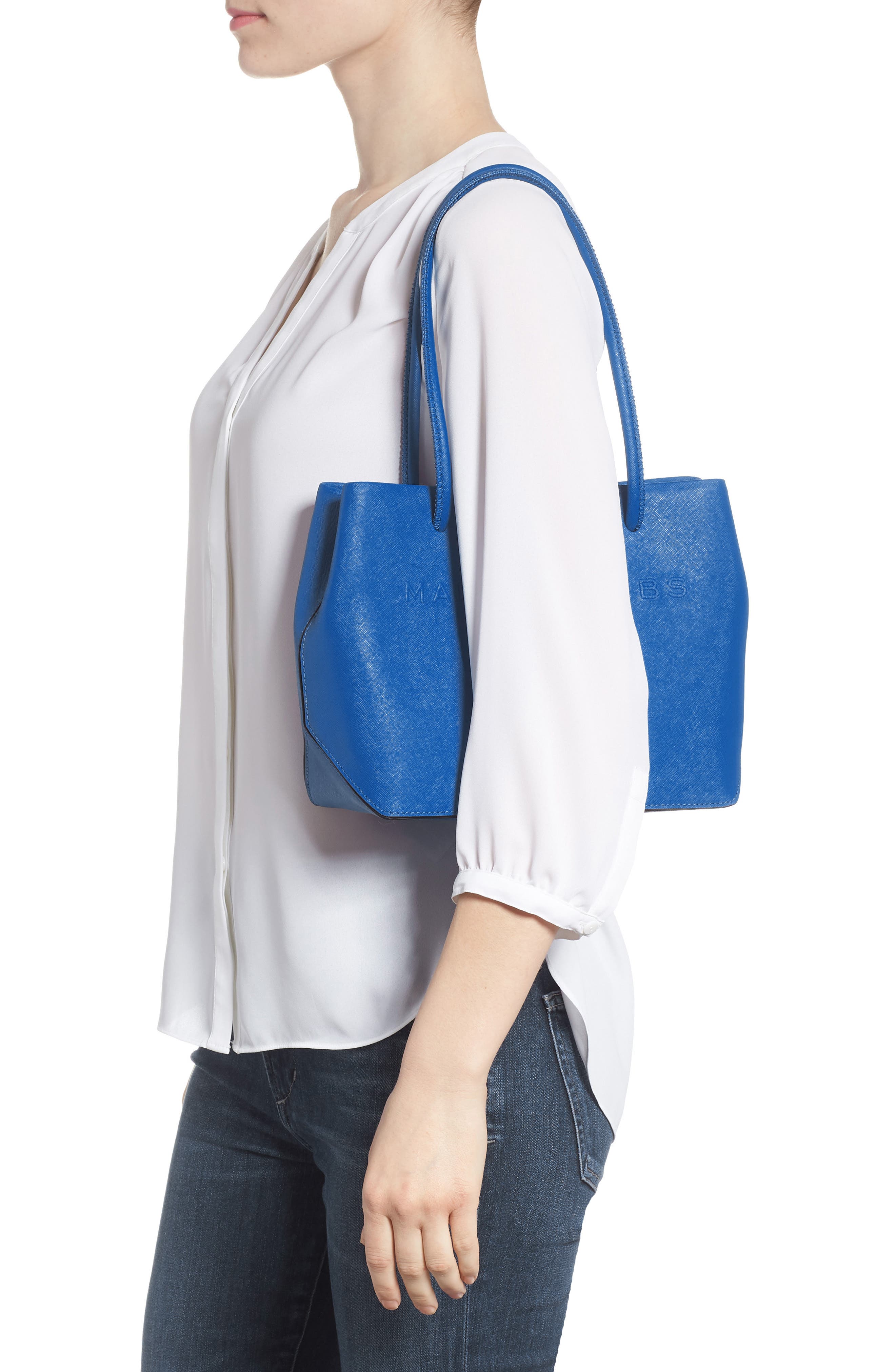 marc jacobs mini leather logo shopper tote