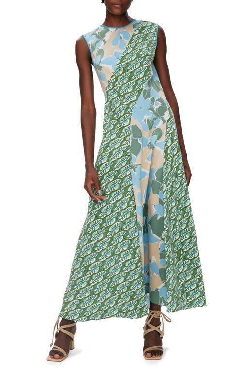 Diane von Furstenberg Cory Floral Sleeveless Maxi Dress E Multi Ceru/Seedling at Nordstrom,