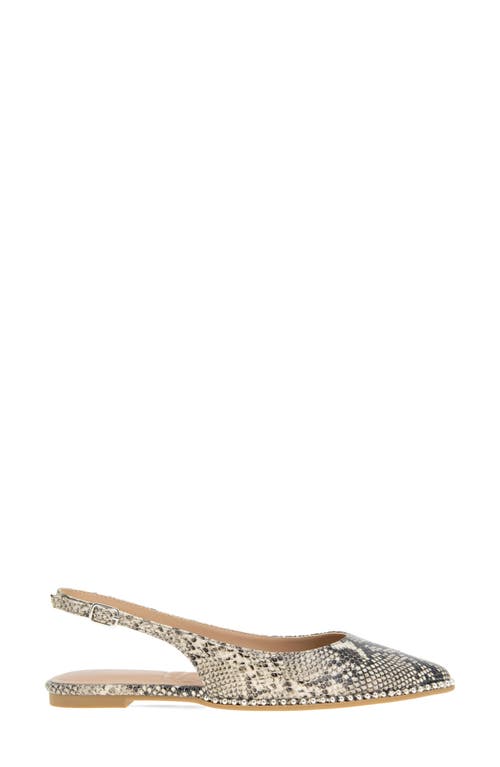 Bcbg Valerie Slingback Pointed Toe Flat In Snake