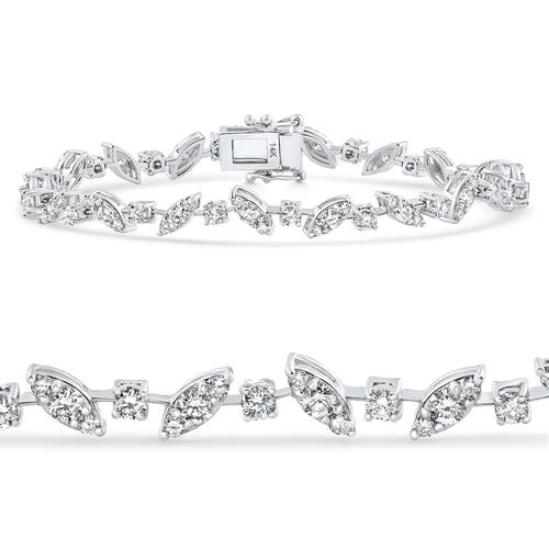 Shop Bliss Diamond 3.70ct 14k White Gold Diamond Tennis Bracelet 7" Lab Grown