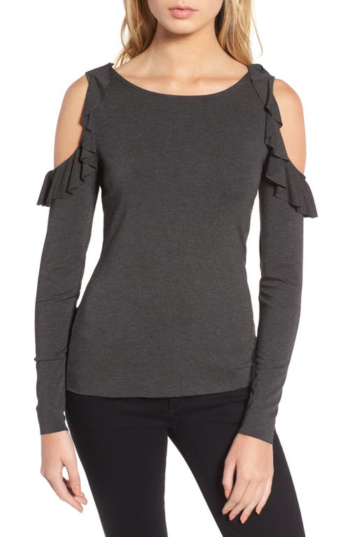 Bailey 44 Ruffle Cold Shoulder Top in Anthracite 