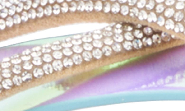 Fashion To Figure Sylvie Rhinestone Slide Sandal In Silver Multi