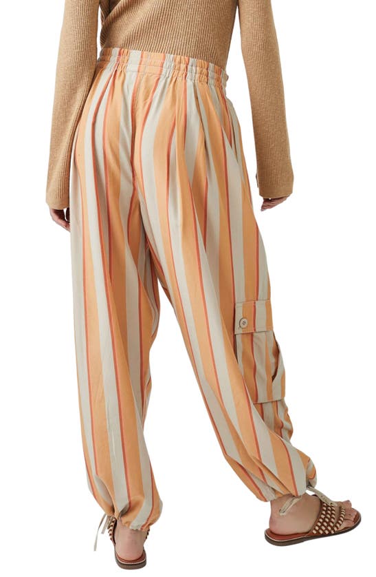 Free People Palash Yarn-dyed Baggy Cargo Pants In Creamsicle Combo