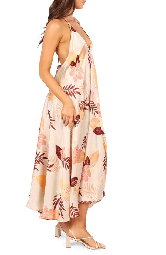 Shop Petal And Pup Petal & Pup Rita Tropical Print Asymmetric Dress In Ivory Multi