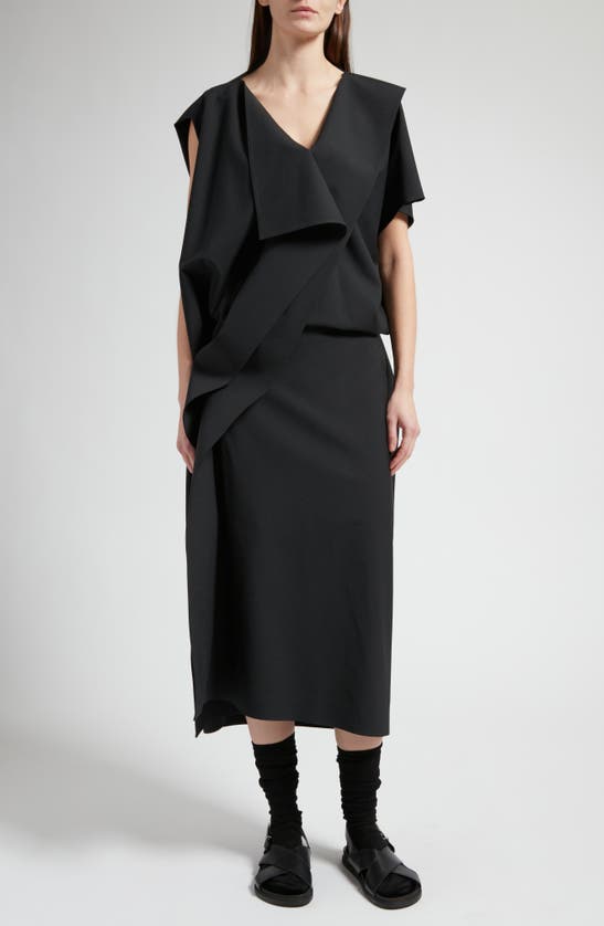 Shop The Row Leonie Asymmetric Drape Dress In Black