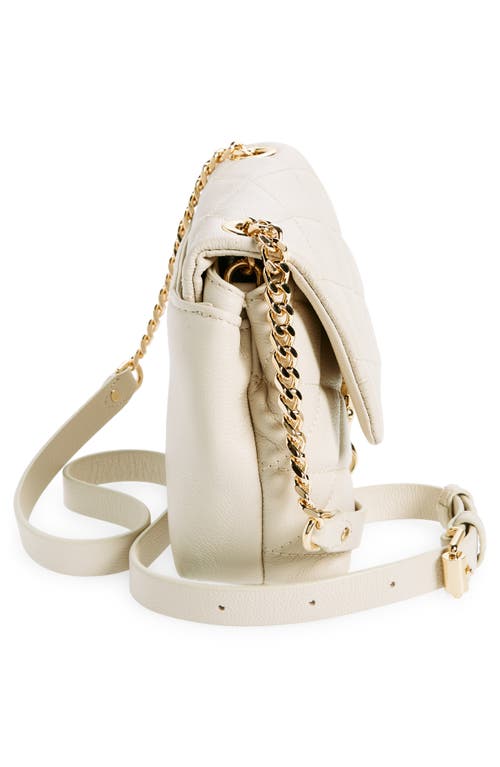 Shop Rebecca Minkoff Edie Diamond Quilt Leather Crossbody Bag In Pearl