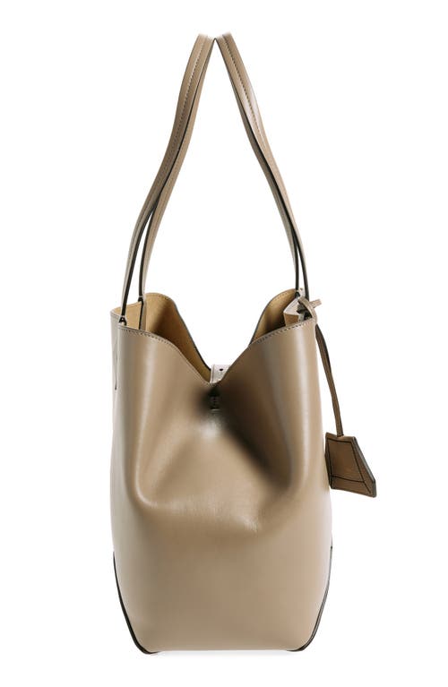 Shop Jimmy Choo Medium Diamond Leather Tote In Taupe