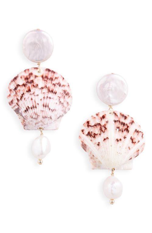 Éliou Ilha Freshwater Pearl & Shell Drop Earrings