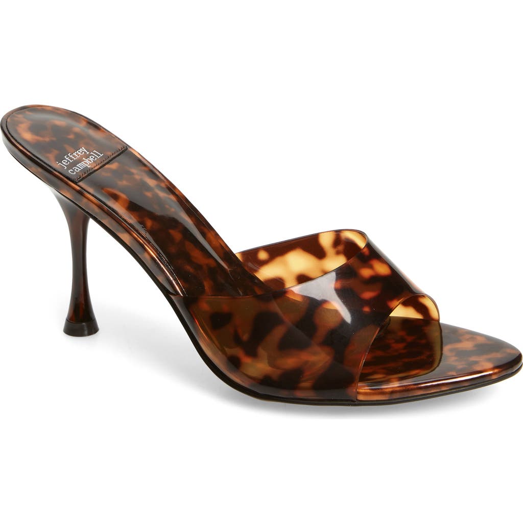 Jeffrey Campbell Women's Agent High Heel Slide Sandals In Tortoise