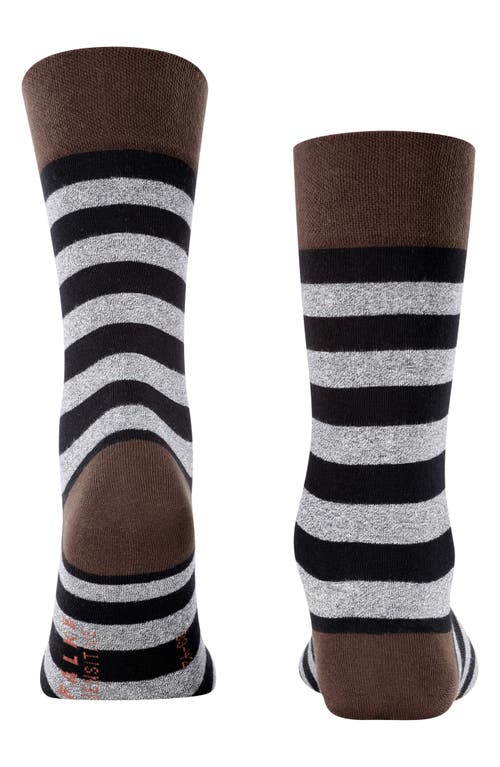 Falke Mapped Line Cotton Blend Mid Calf Socks In Henne