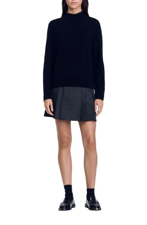 Shop Sandro Wool And Cashmere Sweater In Black