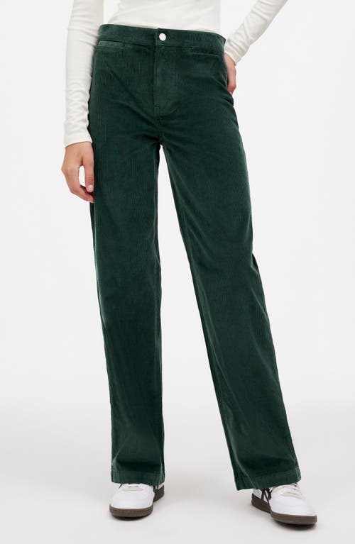 Shop Madewell The Emmett Wide Leg Full Length Corduroy Pants: Welt Pocket Edition In Luxury Forest