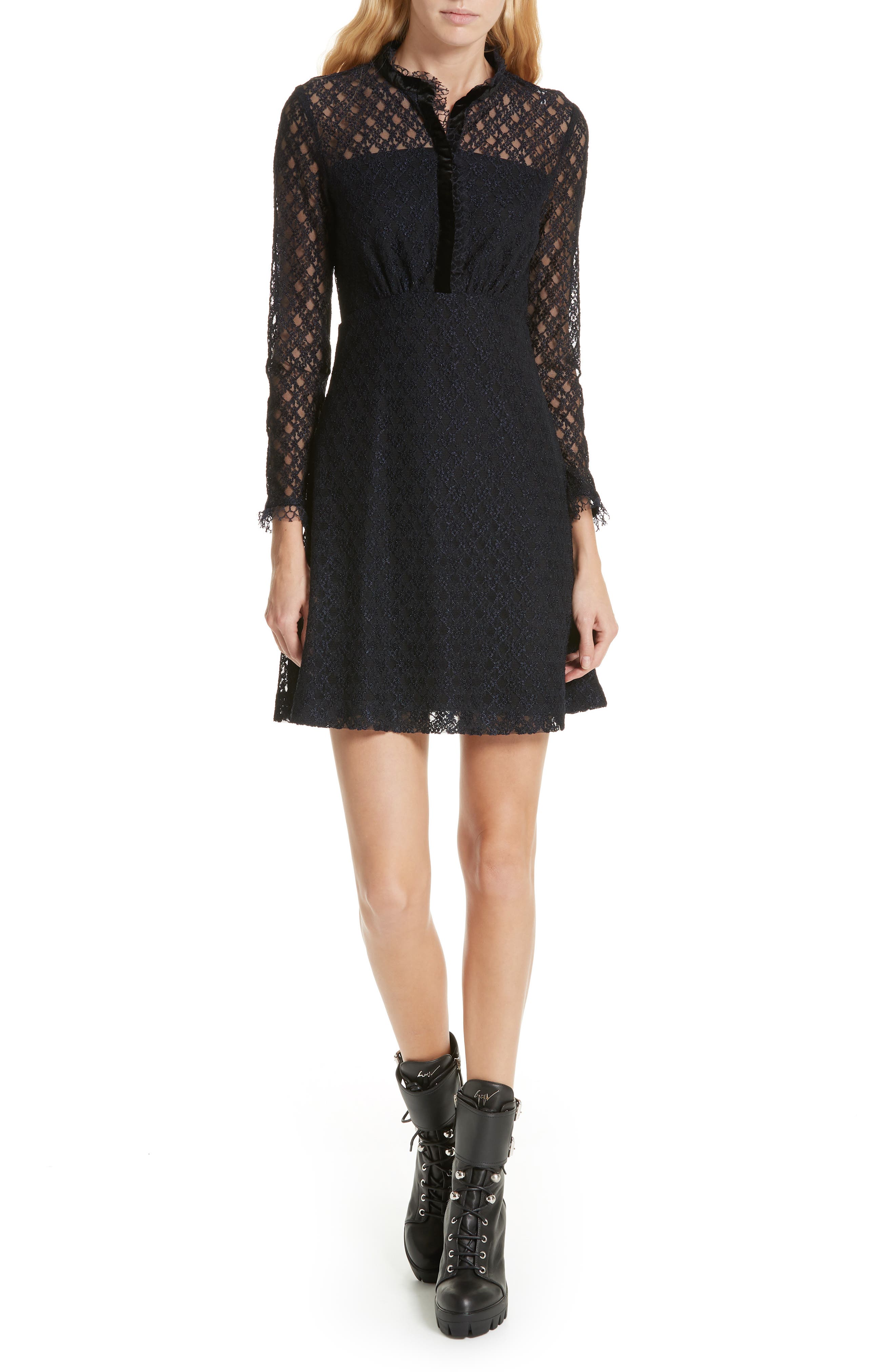 lace overlay mini dress