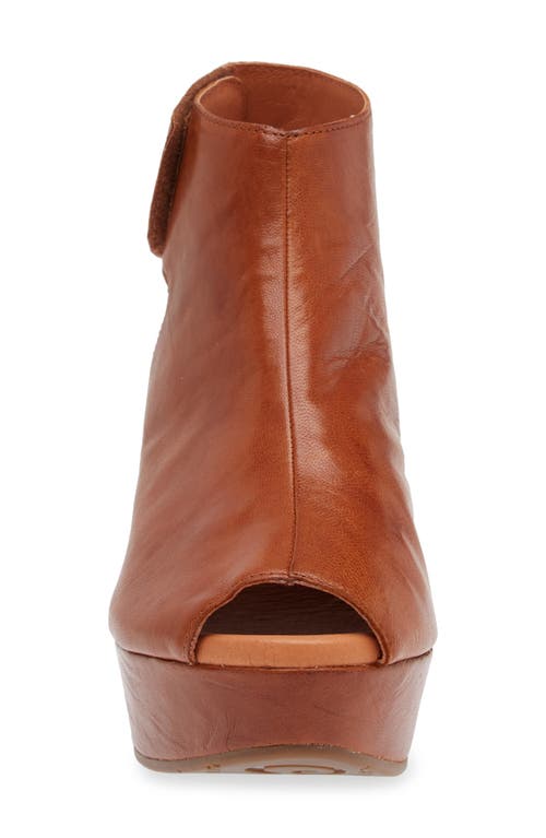 Chocolat Blu Cutout Wedge Sandal In Brown Leather