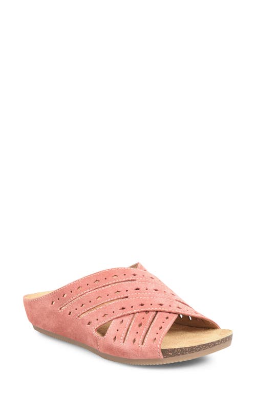 Gala Crisscross Slide Sandal - Wide Width Available in Coral