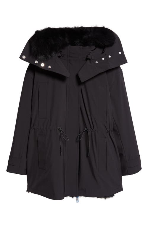 Shop Proenza Schouler Wilder Shearling Lined Stretch Nylon Parka In Black