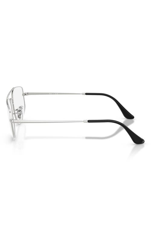 Ray Ban Ray-ban 56mm Irregular Optical Glasses In Silver