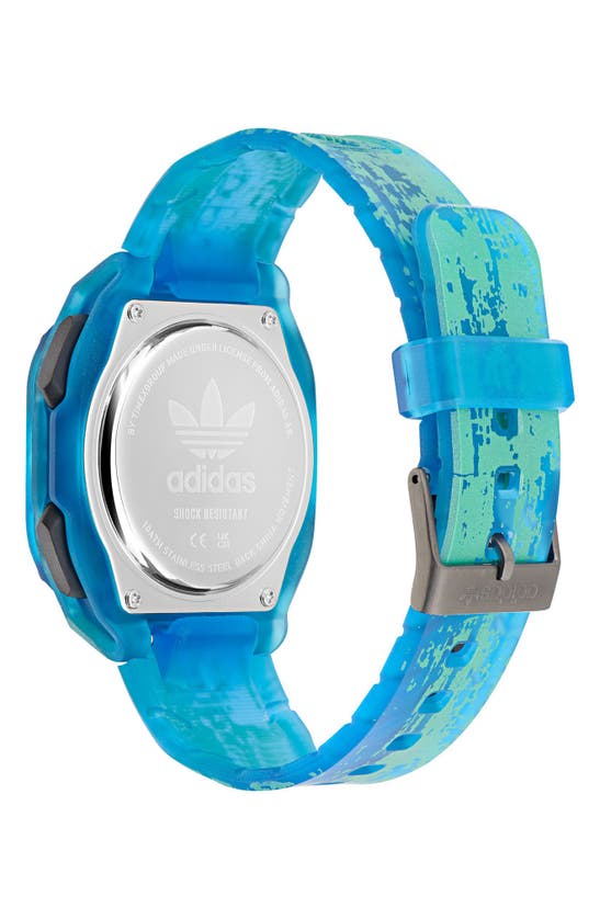 Shop Adidas Originals Adidas Ao Street Translucent Resin Strap Watch In Blue