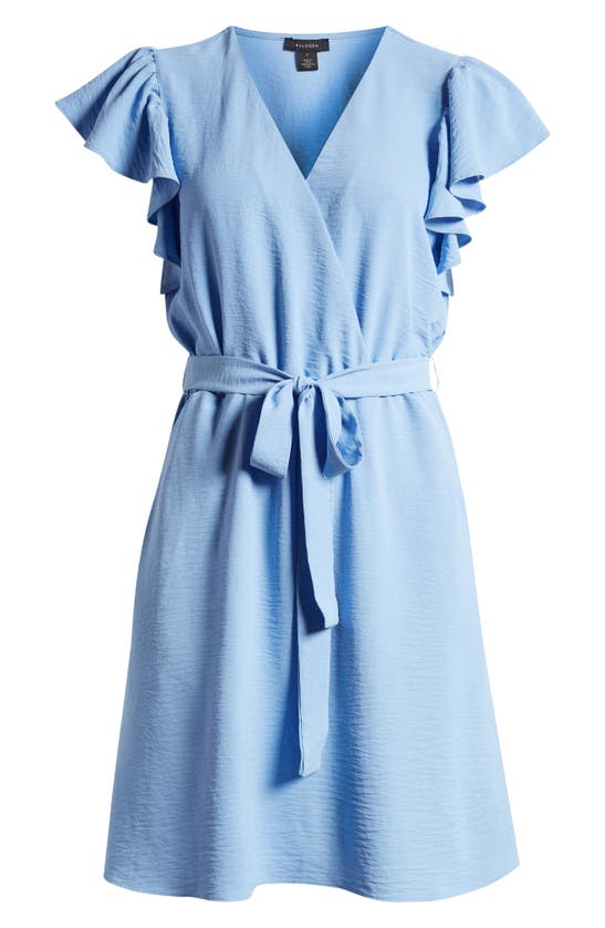 Shop Halogen Flutter Sleeve Tie Waist Dress In Della Blue