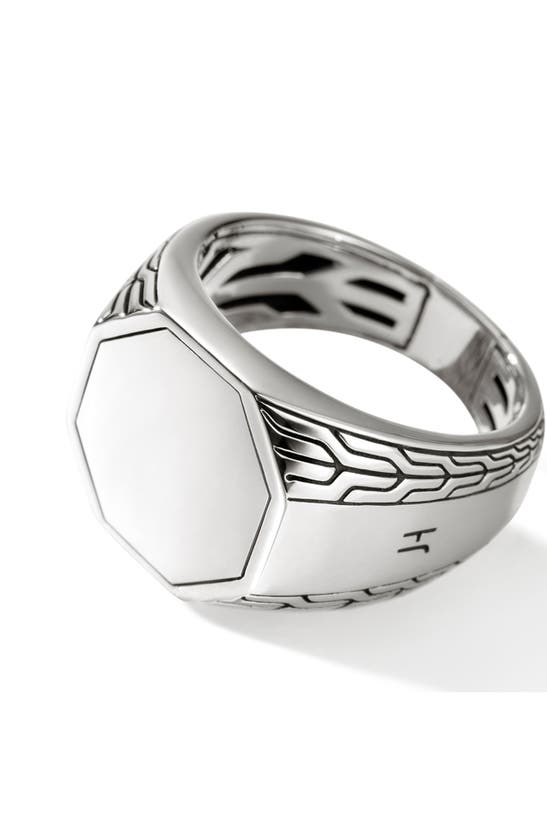 Shop John Hardy Octagon Signet Ring In Silver