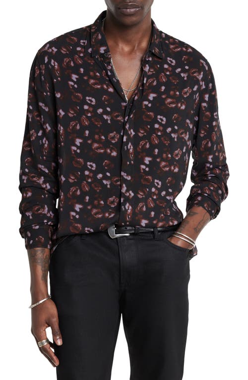 John Varvatos Men's Rodney Kiss-print Sport Shirt In Carbon Grey