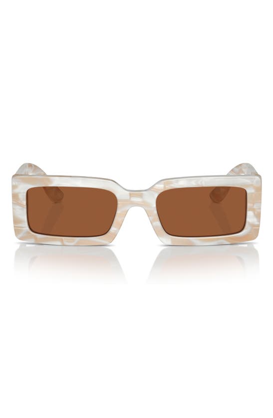 Dolce & Gabbana 53mm Rectangular Sunglasses In Light Brown