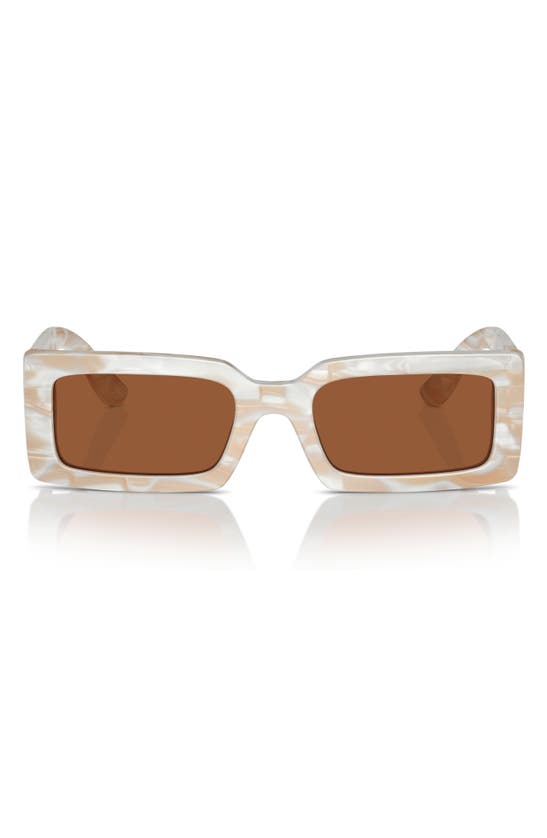 Shop Dolce & Gabbana 53mm Rectangular Sunglasses In Light Brown