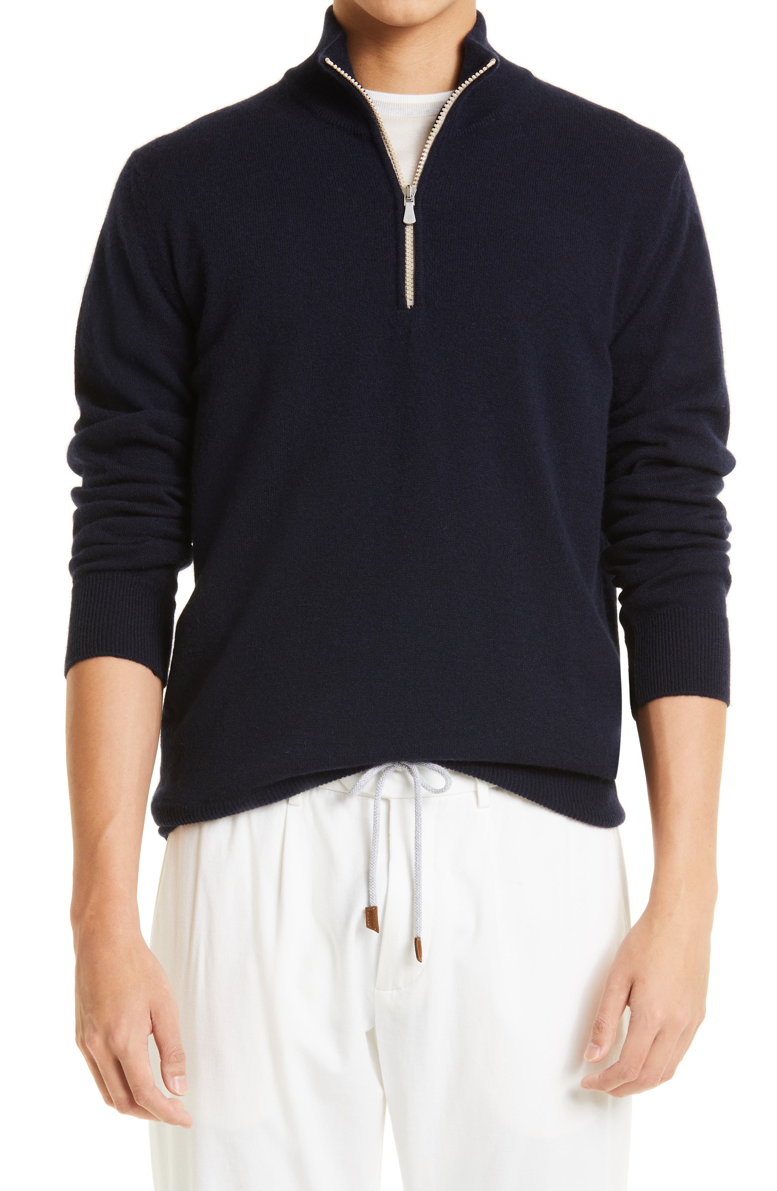 Eleventy half-zip wool jumper - Neutrals