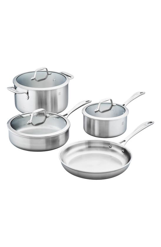 Zwilling Spirit Polished 7-piece Cookware Set In Stainless Steel