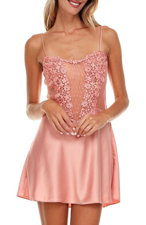 Elegant Pink Lace Bridal Lingerie