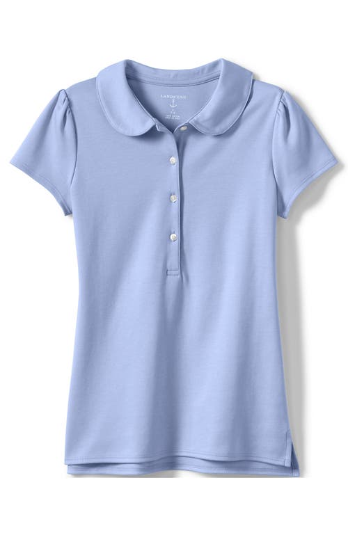 Shop Lands' End School Uniform Girls Short Sleeve Peter Pan Collar Polo Shirt In Blue