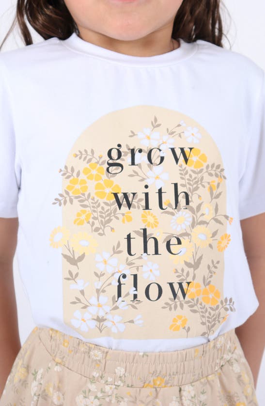 Shop Tiny Tribe Kids' Grow With The Flow Cotton Graphic T-shirt & Floral Skirt Set In Multi