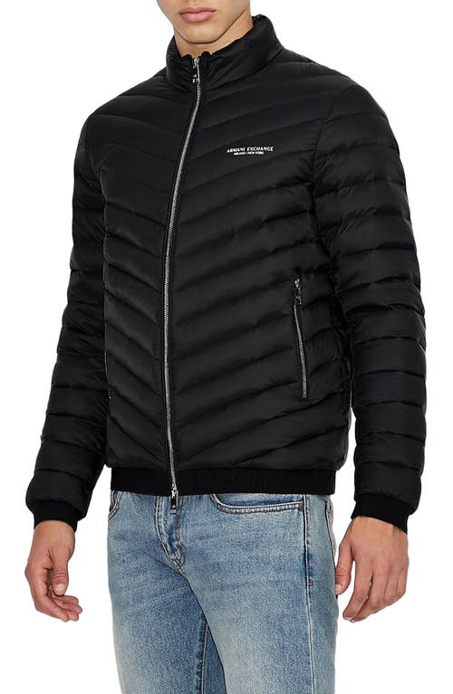 Packable Down Puffer Jacket in Black