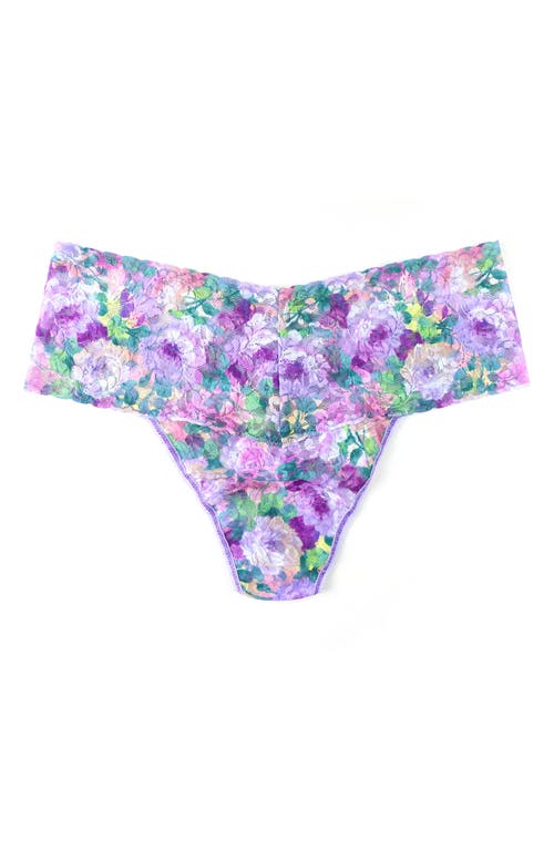 Hanky Panky Floral Print Retro Lace Thong in Bathe In Petals
