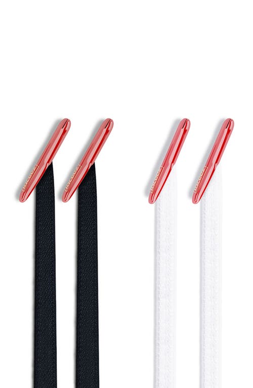 Laceez Kids' 2-pack No-tie Shoelaces In Black And White