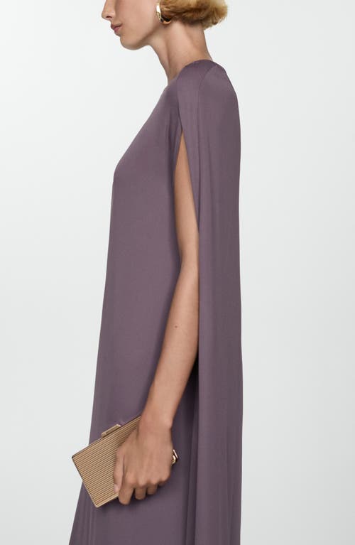 Shop Mango Cape Maxi Dress In Plum