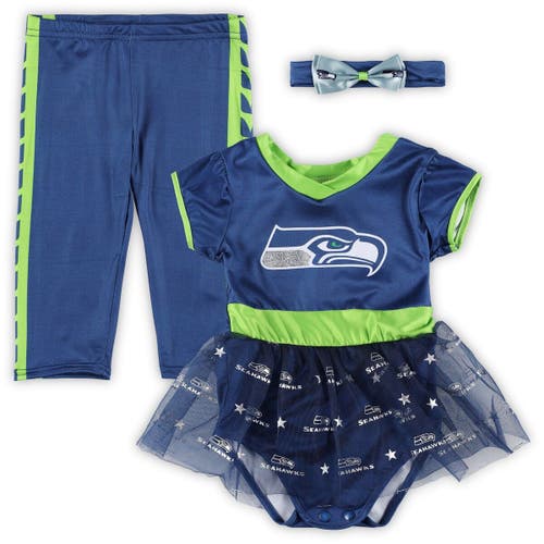 JERRY LEIGH Infant College Navy Seattle Seahawks Tailgate Tutu Game Day Costume Set