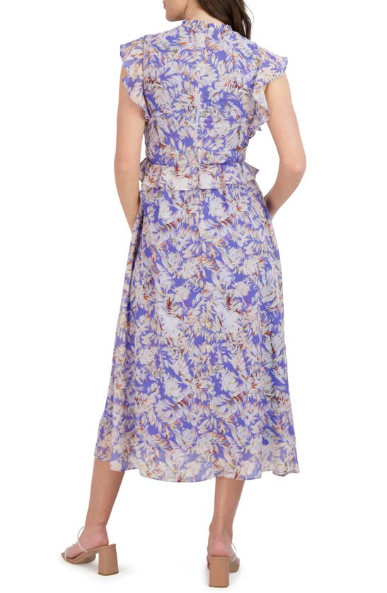Shop Julia Jordan Floral Smock Bodice Dress In Lavender Multi