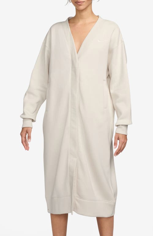 Shop Nike Sportswear Phoenix Fleece Oversize Longline Cardigan In Off White/sail