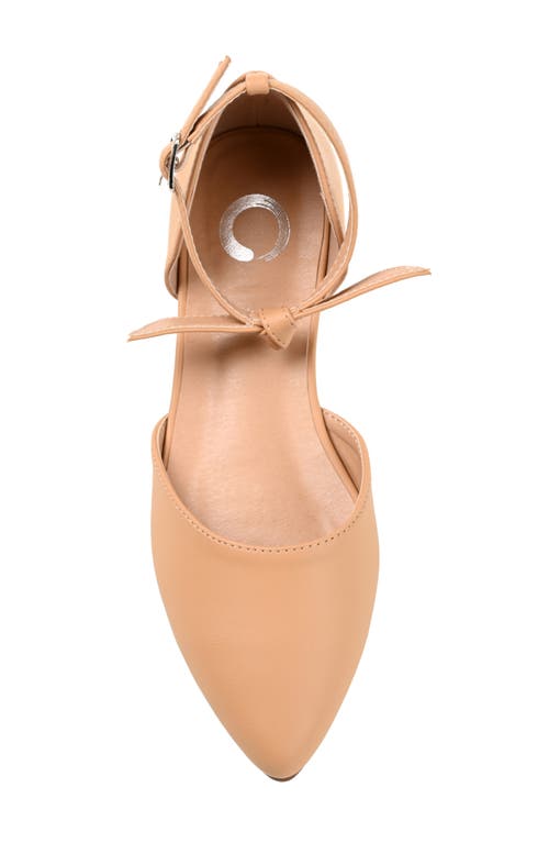 Shop Journee Collection Vielo Ankle Strap Flat In Tan