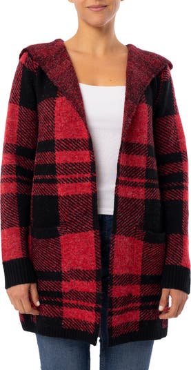 CYRUS Plaid Hooded Sweater Coat | Nordstromrack