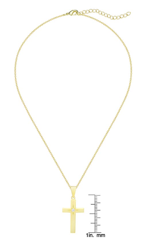 Shop Lily Nily Kids' Cubic Zirconia Cross Pendant Necklace In Gold