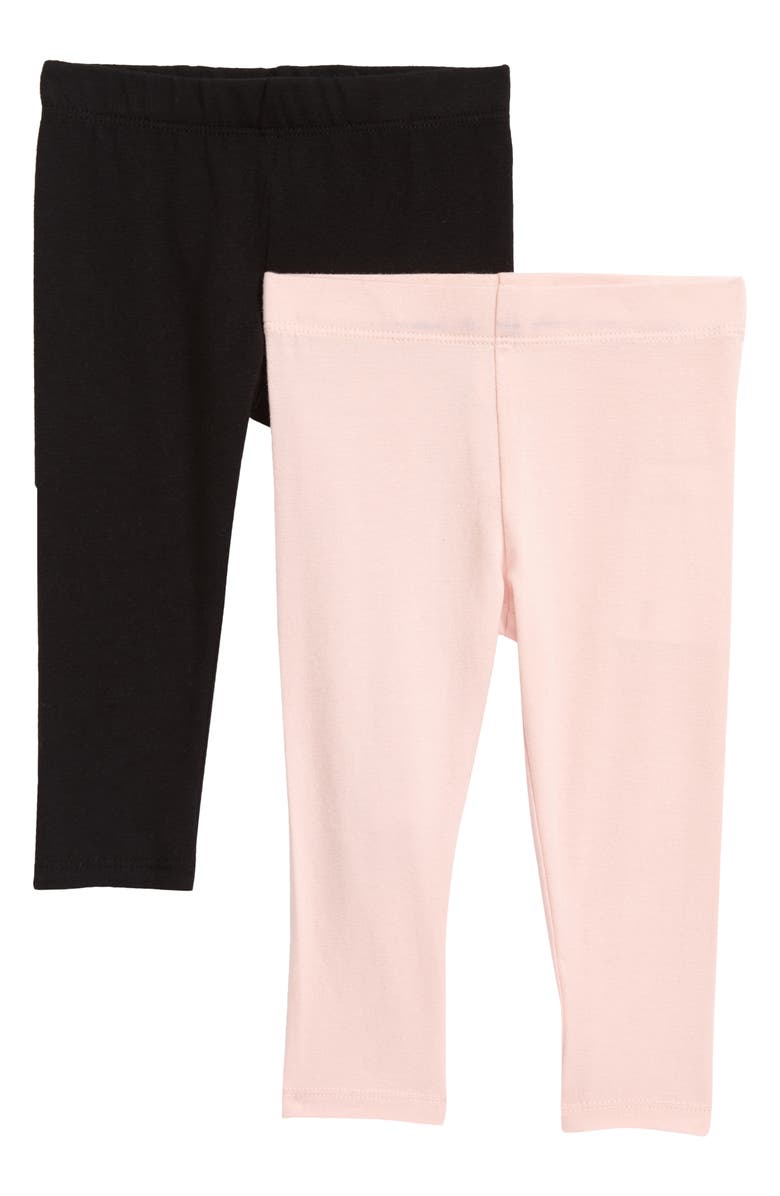 TUCKER + TATE 2-Pack Assorted Leggings, Main, color, PINK ENGLISH- BLACK PACK