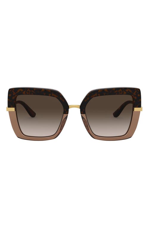 Dolce & Gabbana 52mm Square Sunglasses in Top Havana/Brown Grad at Nordstrom